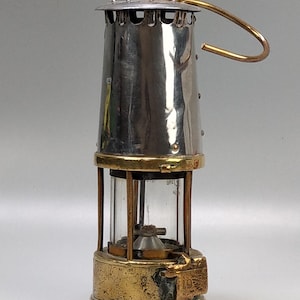 Protezione per lampada di sicurezza da minatore d&#39;epoca