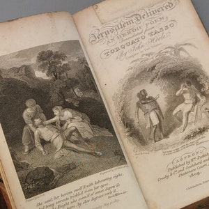 Small antique book Jerusalem Delivered An Heroic Poem, Torquato Tasso Published By W Suttaby Crosby 1809