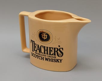 Vintage whiskywaterkan Teachers Highland Cream Wade in geelachtig