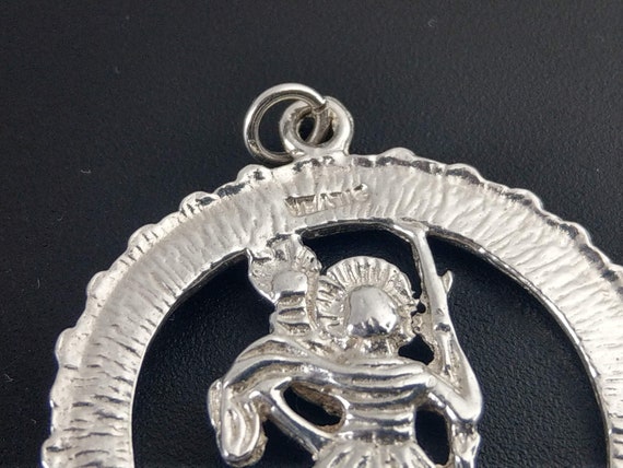 Large Round Sterling silver Cut-out St Christophe… - image 3