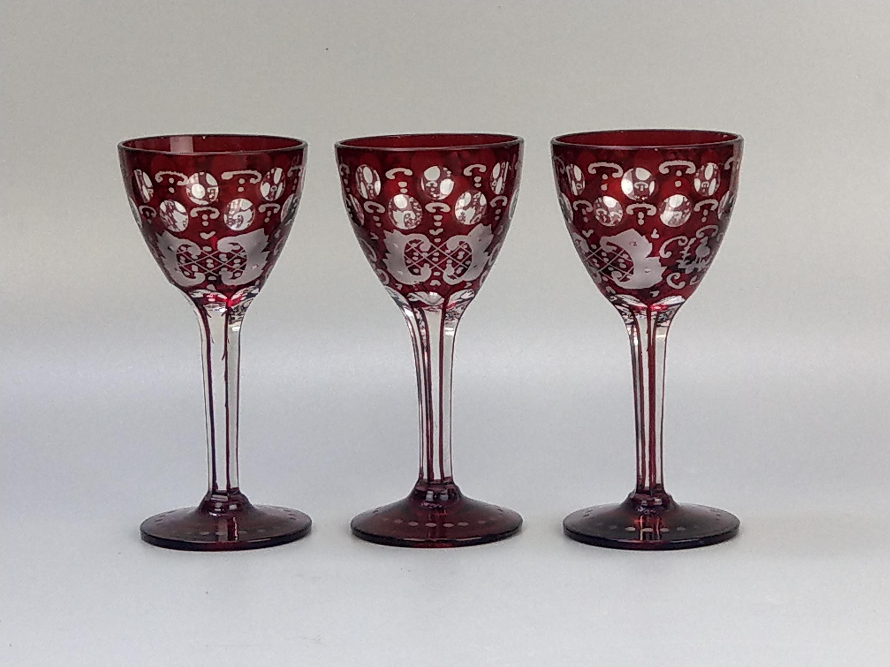 Antique Bohemian Egermann Liqueur Glasses Cut to Clear - Etsy New