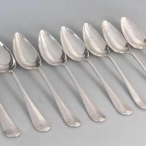 Silver Plated Rattail Dessert spoons set of 8 Sagamore Butcher & Swann