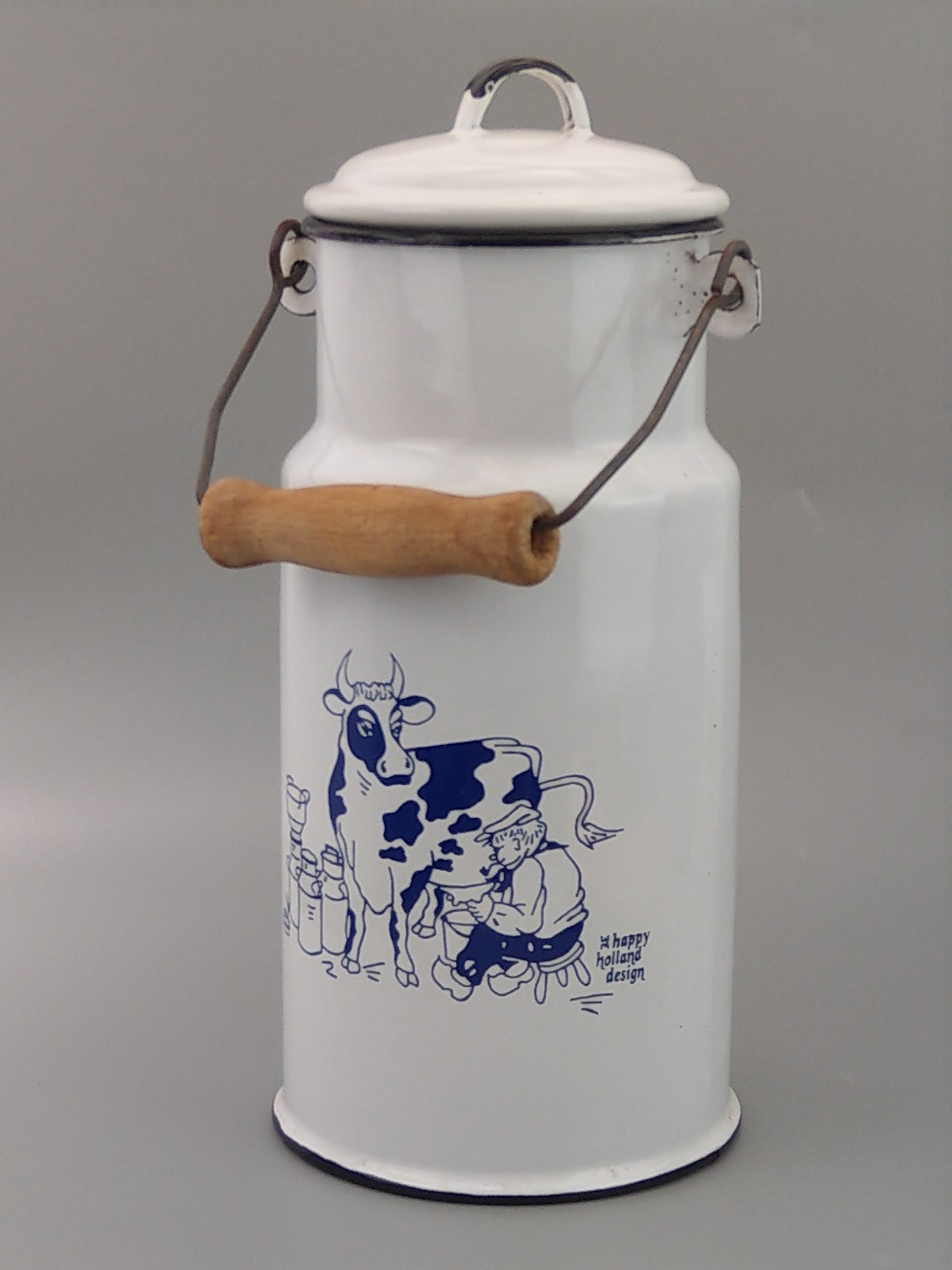 ヴィンテージミルク缶ホワイトエナメル - Etsy 日本