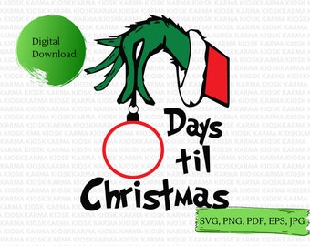 Download Free Grinch Days Svg Etsy SVG DXF Cut File