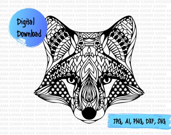 Download Fox Mandala Svg Etsy PSD Mockup Templates