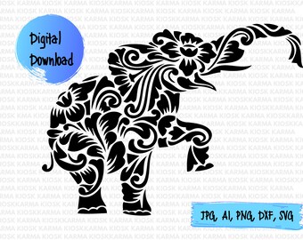 Download Free Elephant Mandala Svg Etsy SVG Cut Files