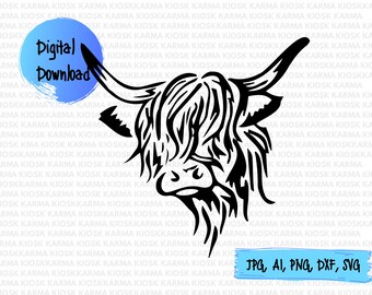 Free Free 263 Silhouette Highland Cow Svg SVG PNG EPS DXF File