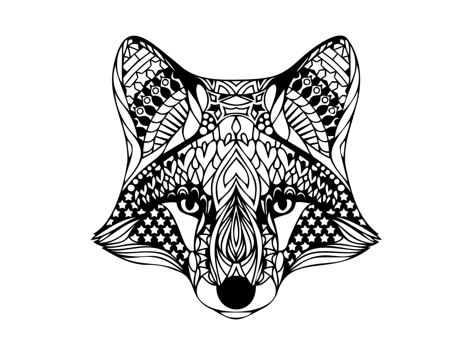 Svg Files For Cricut Mandala Fox Mandala Svg Zentangle Fox Etsy 