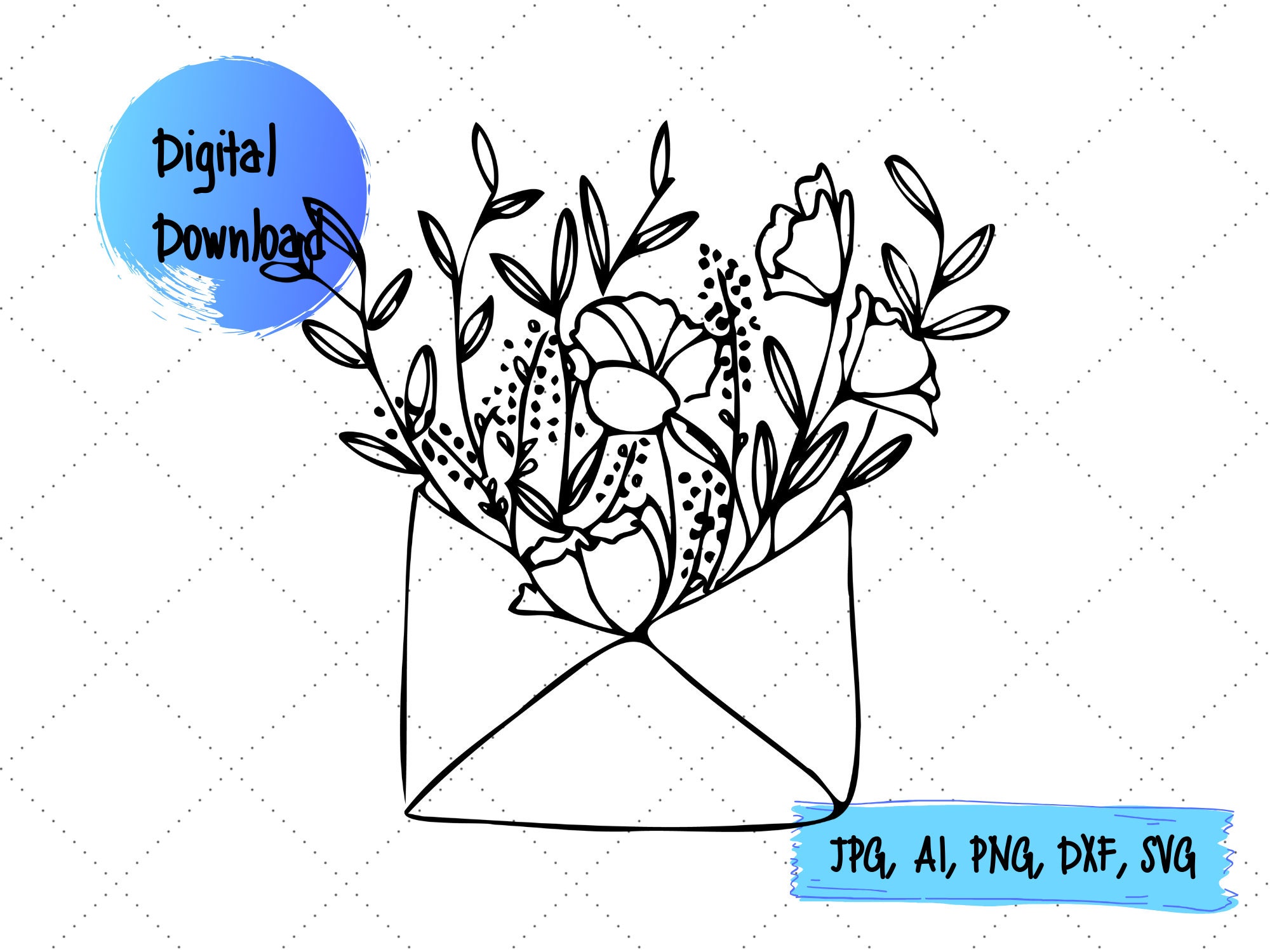 Download Flower Envelope Svg Flower Svg Envelope Svg Svg Files for | Etsy