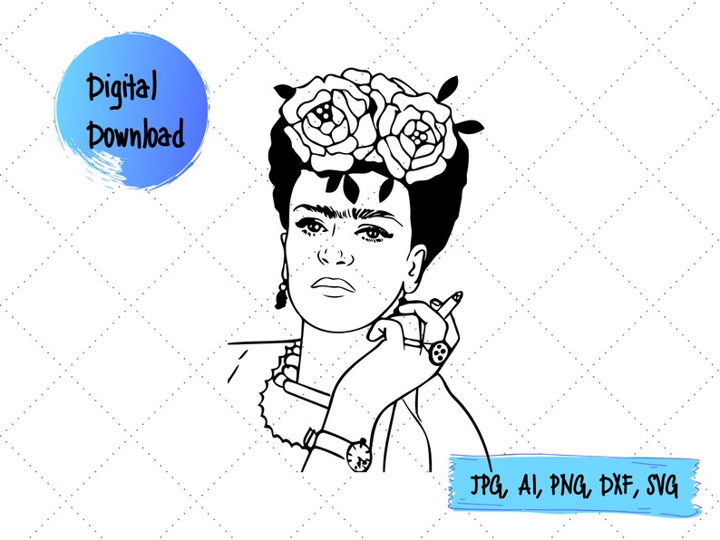 Download Frida Kahlo Svg Frida Kahlo clipart svg files for cricut ...
