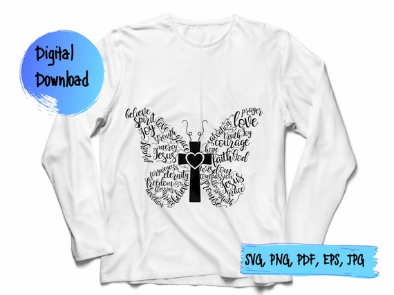 Download Christian Butterfly Words High Resolution 350dpi Svg Dxf Png