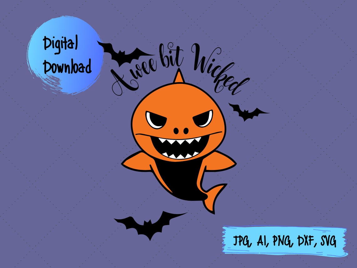 Halloween Baby Shark / High Res 300dpi Svg / Png / Vector | Etsy