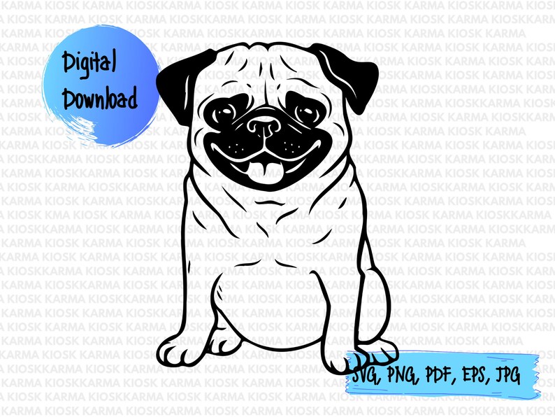 Svg Files for Cricut / Pug Dog Svg / Dog SVG / Instant | Etsy UK