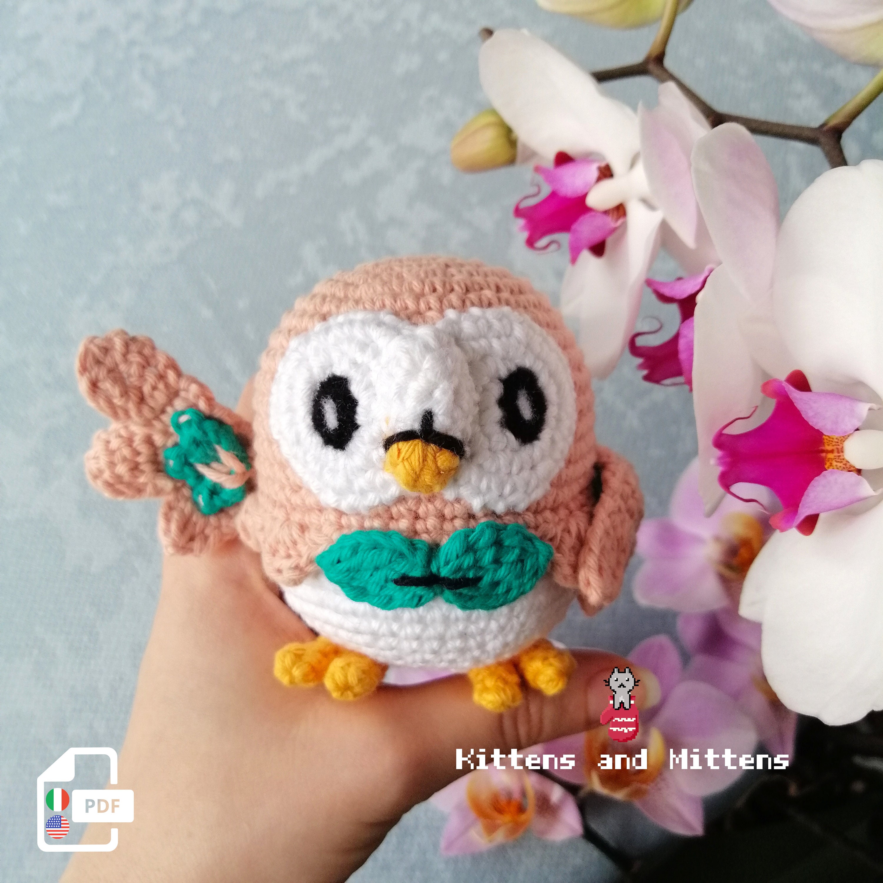 Rowlet Pokemon Crochet Pattern PDF in ENG / ITA Etsy