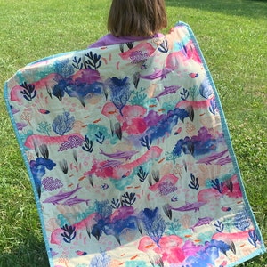 Toddler Minky Ocean Quilt, Under the Sea blanket