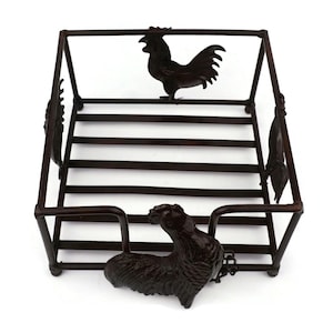 Eisen-Hahn-Serviettenhalter, handgefertigter Serviettenhalter
