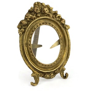 Vintage Brass Photo Frame With Stand, Brass Photo Frame, Table Photo Frame, Victorian Photo Frame