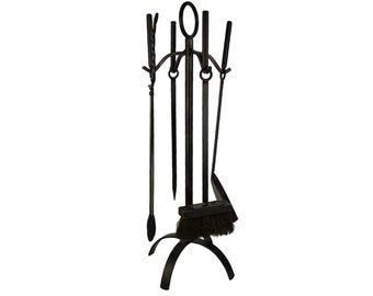Antique Fireplace Tool Set, Large Iron Fireplace Tool, Fireplace Accessory