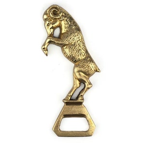 Vintage Bottle Opener, Brass Ram Bottle Opener