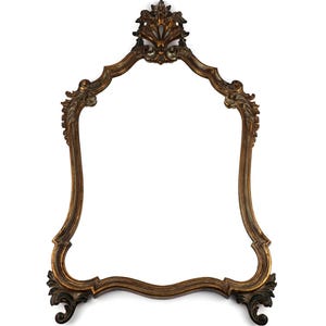 Antique Wooden Mirror With Gold Frame, Wall Hanging Wooden Mirror, Victorian Wall Mirror
