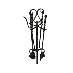 Antique Fireplace Tool Set, Large Iron Fireplace Tool, Wrought Iron Fireplace Tools Set, Fireplace Accessory