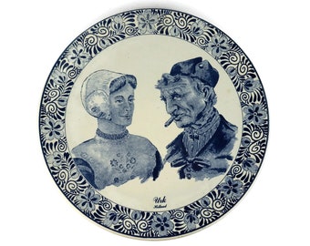 Delft Chemkefa Wall Plate, Collectible Delfts Chemkefa Wall Hanging Plate, Handpainted Delft Wall Plate