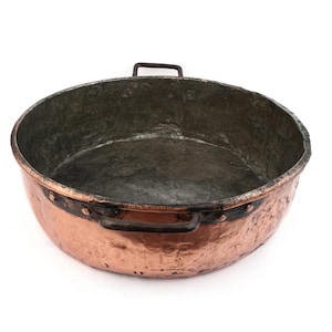 19th Century Copper Vessel, Antique Copper Pan, Hand Hammered Copper Pan, Handmade Copper Pot