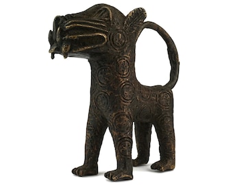 Rare Benin leopard Bronze, Antique Benin leopard, Bronze leopard Nigeria Benin