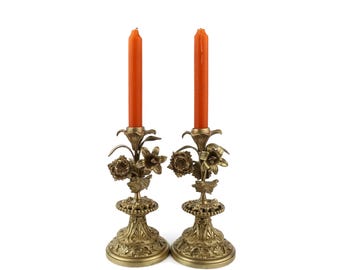 アンティーク フランス キャンドルホルダー、ナポレオン 3 世 真鍮 