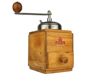 Vintage Wooden Coffee Mill, Wooden Coffee Grinder, H T Armin Coffee Grinder Germany