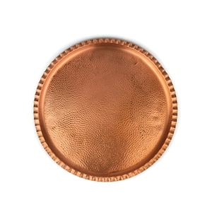Antique Moroccan Copper Tray With Hand Engraved Ornate, Engraved Copper Tray, Handmade Copper Tray