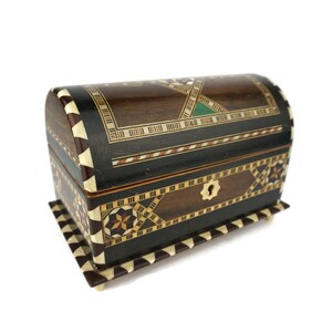 Inlaid Wooden Storage Box, Antique Wooden Jewelry Box, Handmade Jewelry Box