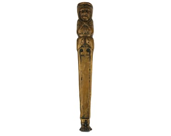 Jarrón de pared de latón antiguo de bolsillo, jarrón de latón para colgar en la pared, jarrón de latón para estatua gótica de pared, jarrón de latón para estatua humana gótica del siglo XIX de latón de bolsillo para pared