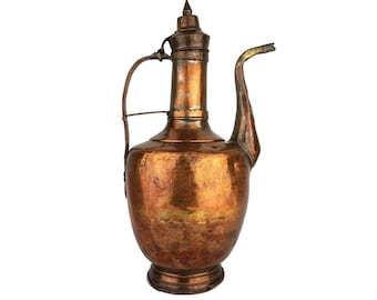 Antique Large Copper Pitcher, Handmade Copper Watering Pot