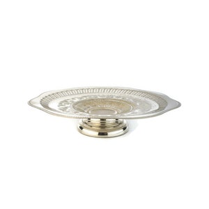 Cuenco de pedestal antiguo, cuenco de pedestal plateado