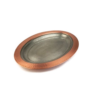 Vintage Copper Tray, Hand Hammered Copper Plate, Handmade Copper Tray