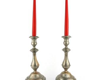 Ensemble de bougeoirs en laiton antique, paire de bougeoirs en laiton