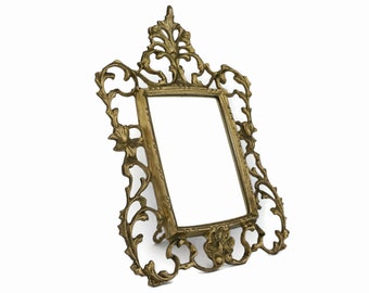 Specchio da toeletta vintage con supporto, specchio per il trucco vittoriano antico