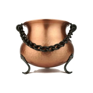 Vintage Copper Planter, Antique Copper Jardiniere With Chain
