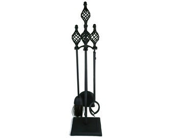 Antique Fireplace Tool Set, Large Iron Fireplace Tool, Fireplace Accessory