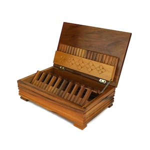 Humidor per sigarette in legno, scatola per sigarette antica, scatola per conservare le sigarette, tabacco vintage