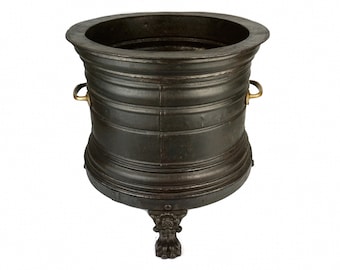 19th Century Jardiniere, Antique Planter With Brass Handles, Large Flowers Planter, Vintage Large Jardiniere