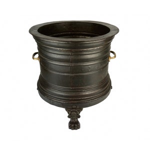 19th Century Jardiniere, Antique Planter With Brass Handles, Large Flowers Planter, Vintage Large Jardiniere