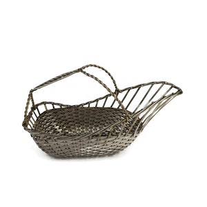 French Wine Bottle Stand, Vintage Bottle Holder, Silver Plated Wine Bottle Basket Holder