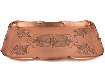 Antique Copper Tray, Vintage Copper Tray, Handmade Copper Tray