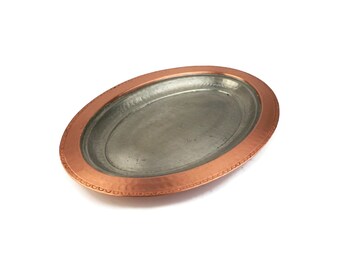 Vintage Copper Tray, Hand Hammered Copper Plate, Handmade Copper Tray
