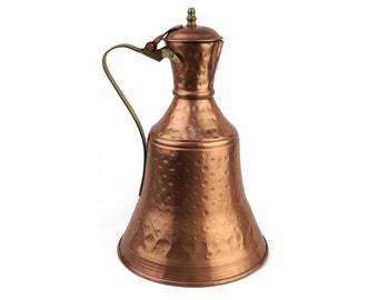 19th Century Copper Pitcher, Antique Copper Jug, Handmade Copper Pitcher, French Copper Pitcher