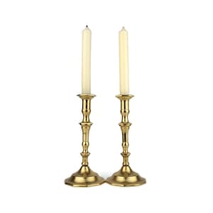 Antique Brass Candle Holder Set, Pair Brass Candlesticks