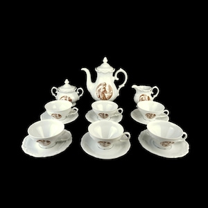 Bavarian Ceramic Coffee Tea Set, Vintage Coffee Tea Set