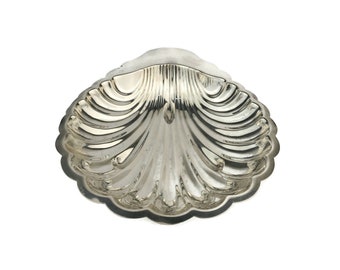 Vintage Silverplate Shell Shaped Dining Bowl, Seashell Serving Bowl